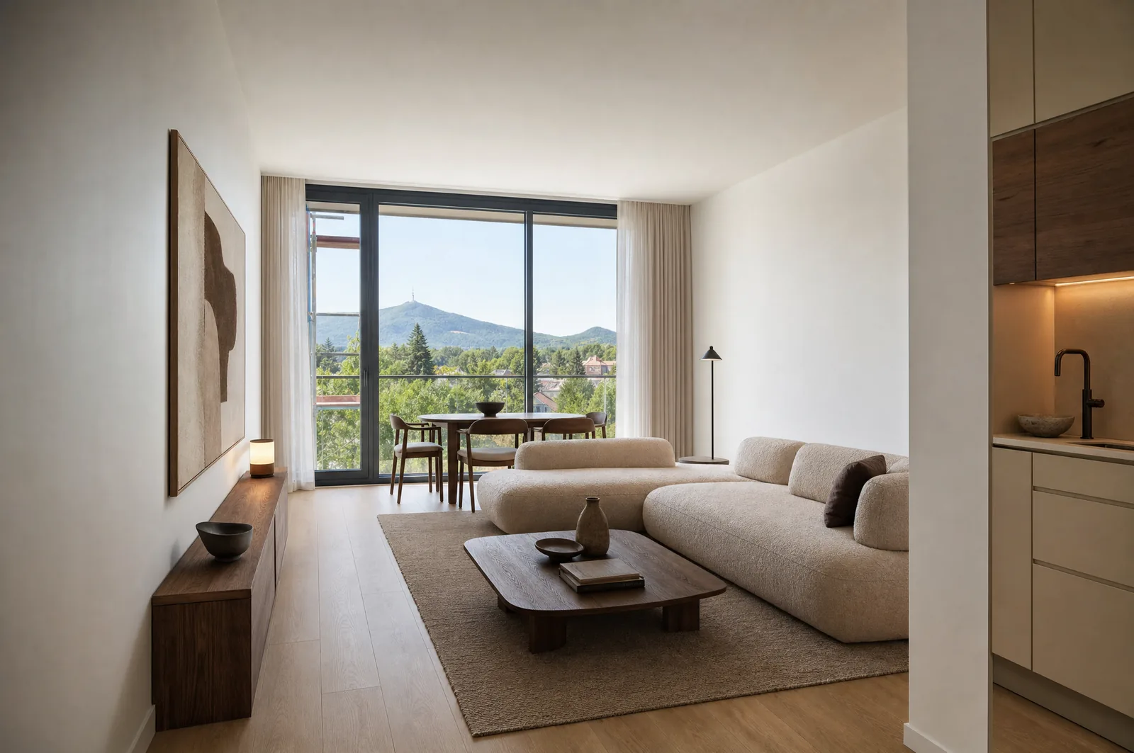 Wohnung 07 – Wohnbereich zur Verglasung
