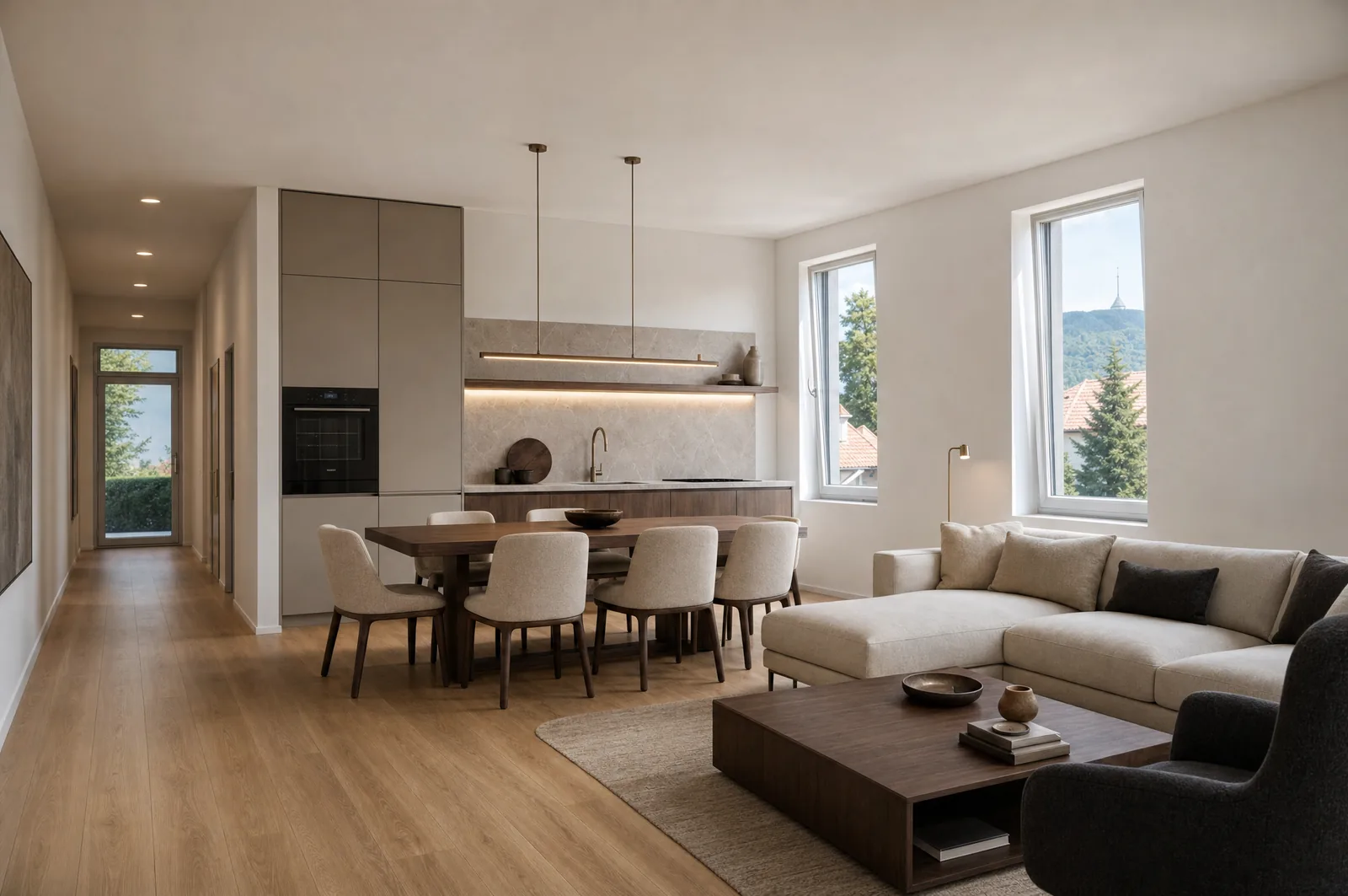 Apartment 08 – living room with kitchen